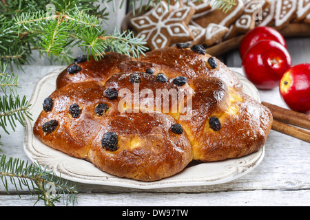 Traditional christmas bread served commonly in many