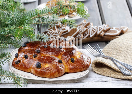 Traditional christmas bread served commonly in many