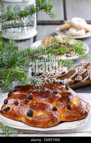 Traditional christmas bread served commonly in many