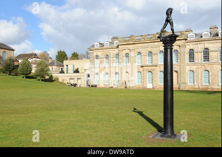 Rodin sculpture: Walking Man, on a Column Bronze Sculpture Stock Photo