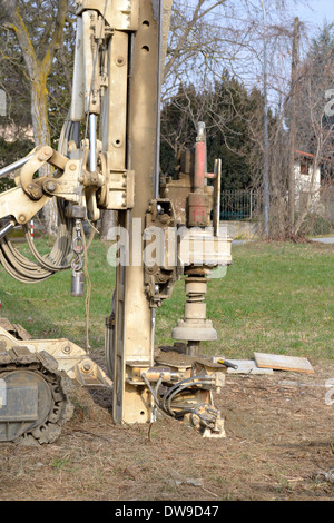 Drilling equipment for geotechnical engineering purpose. Stock Photo