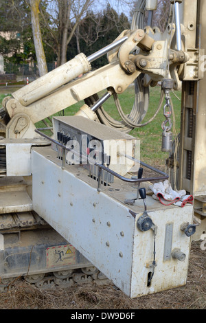 Drilling equipment for geotechnical engineering purpose. Stock Photo