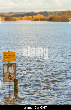 Floods on the field at Pulborough, West Sussex, UK Stock Photo