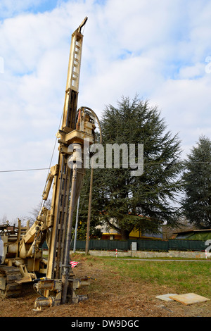 Drilling equipment for geotechnical engineering purpose. Stock Photo