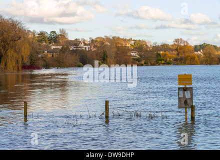 Floods on the field at Pulborough, West Sussex, UK Stock Photo