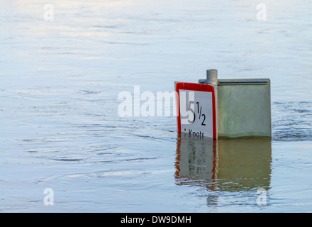 Floods on the field at Pulborough, West Sussex, UK Stock Photo