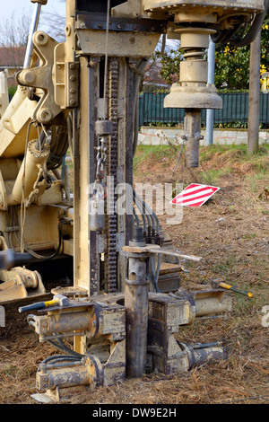 Drilling equipment for geotechnical engineering purpose. Stock Photo