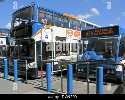 Buses lined up at Chichester bus station Chichester West Sussex UK Stock Photo