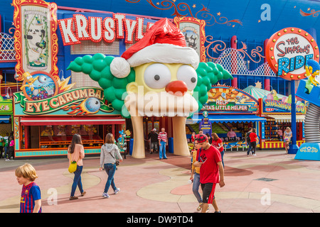 The Simpsons ride at Krustyland attraction at Universal Studios theme park in Orlando, Florida Stock Photo