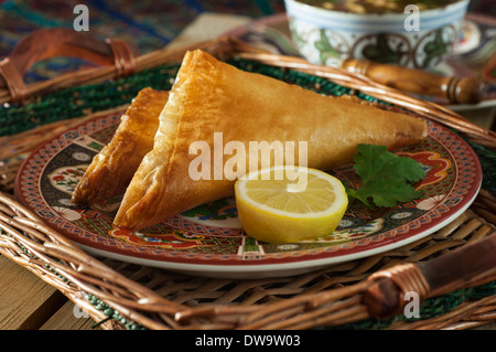 Brik à l'oeuf. Fried Tunisian pastries. Tunisia Food Stock Photo