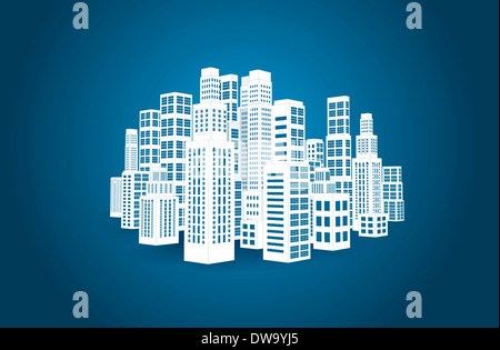 City with buildings and skyscrapers. Stock Photo