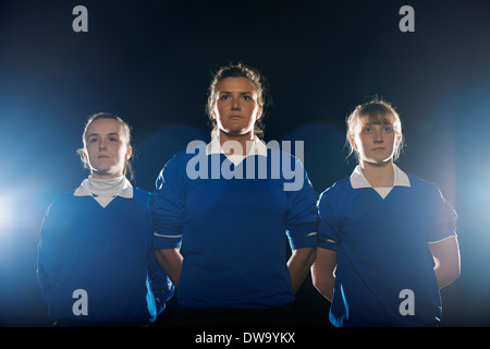 Portrait of female soccer players Stock Photo