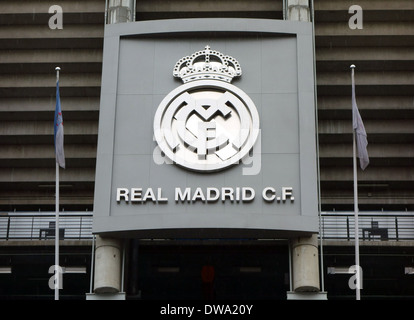 Real Madrid football club's Bernabeu Stadium in Madrid, Spain Stock Photo