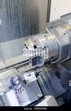 CNC Milling Machine chuck assembly used for machining metal components Stock Photo