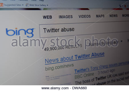 Twitter Abuse Internet Search Using The Yahoo Uk Search Engine