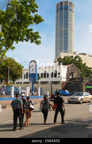 Street View Of Penang Police Station Overlooking The 232m Landmark Building In Penang Malaysia The Komtar Building Stock Photo Alamy