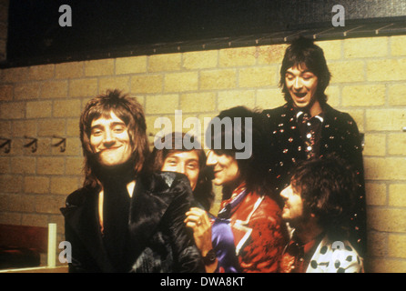 THE FACES  UK rock group about 1973 with Rod Stewart at left. Photo Van Houten Stock Photo