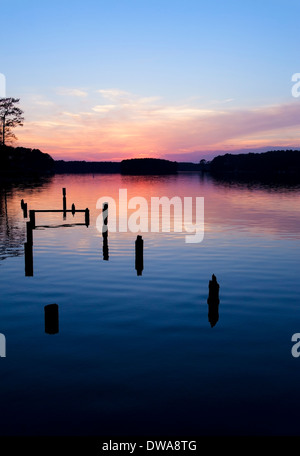 Sunset at Whispering Pines Lake, North Carolina. Also Known as Stock ...