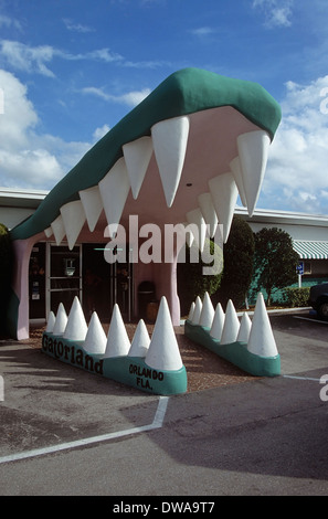 The landmark entrance to Gatorland, Orlando, Florida, USA. Stock Photo