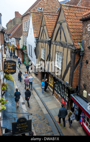 The Shambles, Medieval street in York, UK. Stock Photo