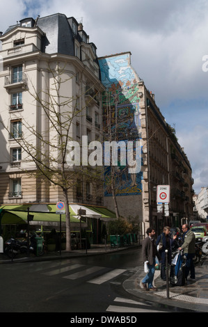 Mural in the streets of Paris Stock Photo