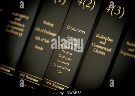 Legal reference books on corporate law for business Stock Photo