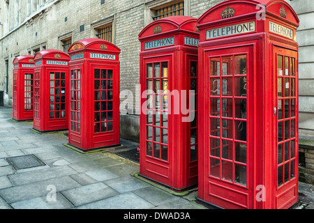K2 red telephone boxes on Broad Street, Covent Garden, London Stock Photo