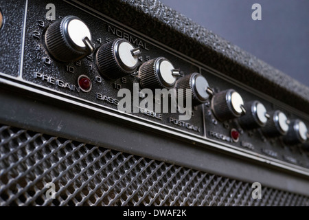 close up of knobs on a guitar amplifier Stock Photo