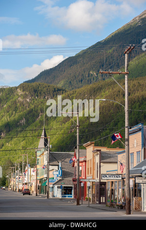 Photo of scenic, historic Downtown Skagway, Southeast Alaska Stock Photo