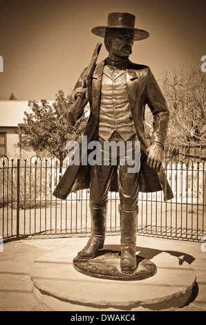 Wyatt Earp statue at the Wyatt Earp House, Tombstone, Arizona USA Stock ...