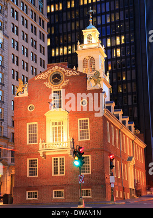 Old State House of Boston at dusk Stock Photo