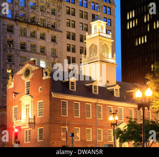 Old State House of Boston at dusk Stock Photo