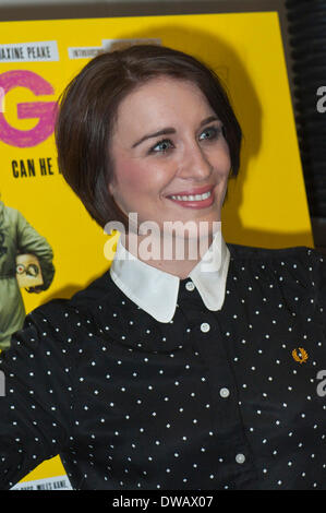 Brynmawr, Baenau Gwent, Wales, UK. 4th March 2014. Vicky McClure in the foyer of the Market Hall cinema. Merthyr Tydfil’s very own Jonny Owen premieres his latest film SVENGALI, co-starring Vicky McClure, which was shot on location in the Welsh mining valleys. The premiere is held at the oldest independent cinema in Wales – The Market Hall Cinema in Brynmawr. Credit:  Graham M. Lawrence/Alamy Live News. Stock Photo