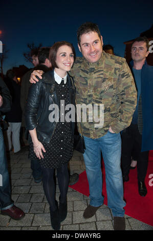 Brynmawr, Baenau Gwent, Wales, UK. 4th March 2014. Vicky McClure poses for photos with fans, friends and spectators. Merthyr Tydfil’s very own Jonny Owen premieres his latest film SVENGALI, co-starring Vicky McClure, which was shot on location in the Welsh mining valleys. The premiere is held at the oldest independent cinema in Wales – The Market Hall Cinema in Brynmawr. Credit:  Graham M. Lawrence/Alamy Live News. Stock Photo