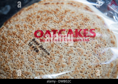 A packet of North Staffordshire oatcakes, a regional food delicacy, Stoke-on-Trent, Staffordshire, England, UK Stock Photo