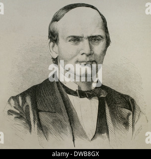 Sebastian Lerdo de Tejada y Corral (1823-1889). Jurist and Liberal president of Mexico. Engraving. Stock Photo