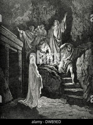 Resurrection of Lazarus. Engraving by Gustave Dore. Gospel of John, XI ...