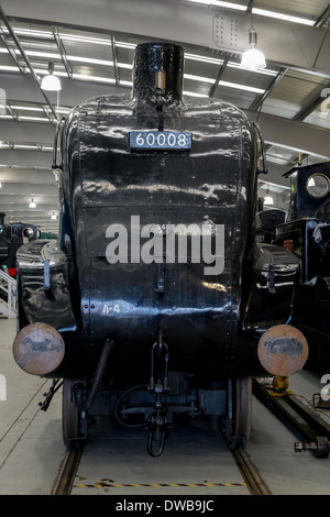 Front view of Ex LNER A4 Pacific class steam locomotive engine “Dwight D Eisenhower” on display at the NRM Shildon UK Stock Photo