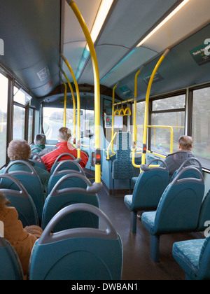 Passengers inside Arriva bus in Cheshire UK Stock Photo