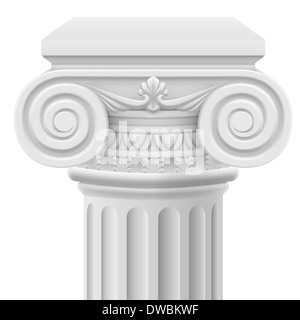 Classic ionic column. Illustration on white background Stock Photo