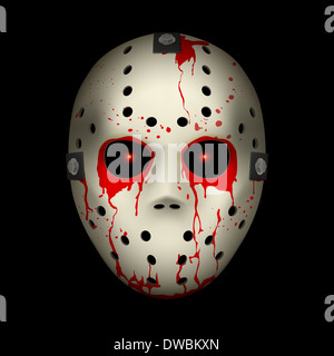 Bloody Hockey Mask. Illustration on black background for design Stock Photo