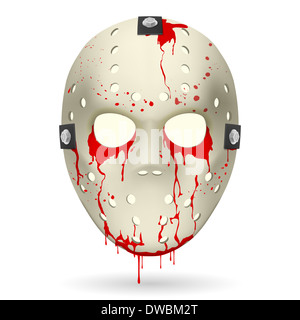 Bloody Hockey Mask. Illustration on white background for design. Stock Photo