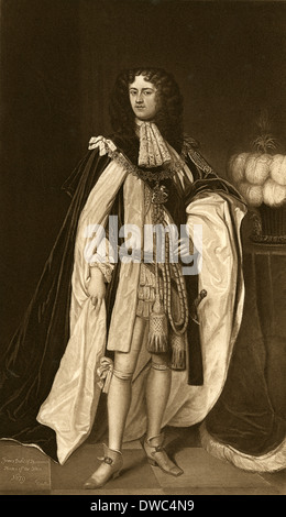 Antique engraving, James Scott, 1st Duke of Monmouth, 1st Duke of Buccleuch. Stock Photo
