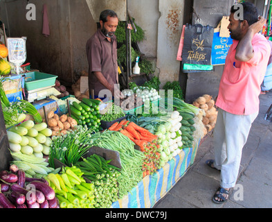 Sri Lanka; Kandy; vegetable shop, people, Stock Photo