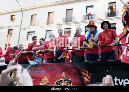 National Soccer Team of Spain in the World Cup South Africa 2010. Reception at Madrid, Spain. Stock Photo