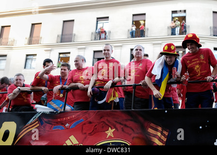 National Soccer Team of Spain in the World Cup South Africa 2010. Reception at Madrid, Spain. Stock Photo