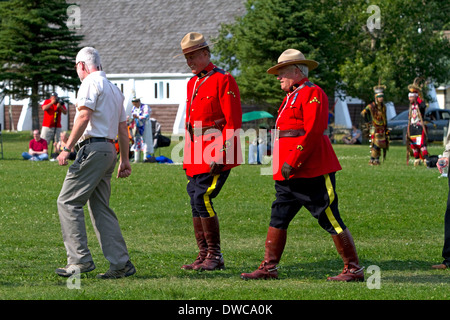 Royal Canadian Mounted Police at Waterton Park township, Waterton Lakes National Park, Alberta, Canada. Stock Photo