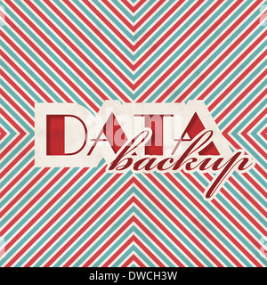 Data Backup Concept on Striped Background. Stock Photo