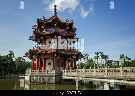 Pavilion of Chinese architecture at the 228 Peace Memorial Park in Taipei, Taiwan Stock Photo