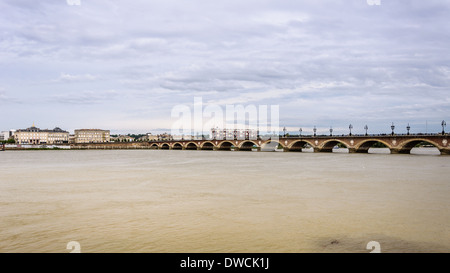 Pont de Pierre in Bordeaux. France Stock Photo